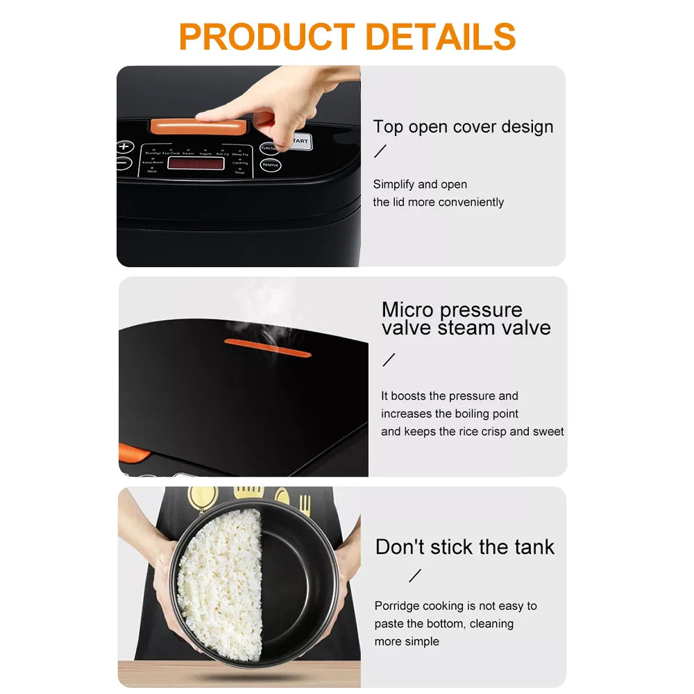 5L Smart Household Rice Cooker – Multi-Function, Heat Preservation & Quick Boil