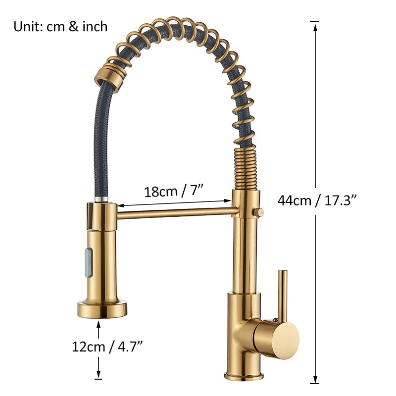 Pull-Down Kitchen Mixer Tap – Single Handle, 360° Rotation, 2-Way Spray