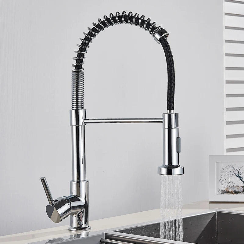 Pull-Down Kitchen Mixer Tap – Single Handle, 360° Rotation, 2-Way Spray