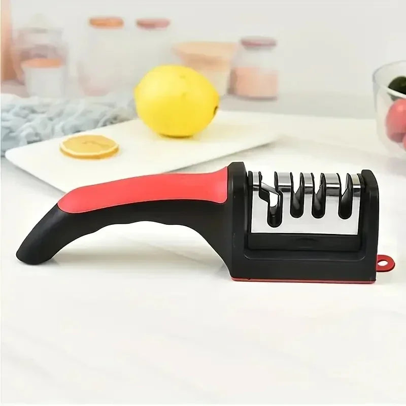 3-Stage Handheld Knife Sharpener – Quick Sharpening Tool with Non-Slip Base