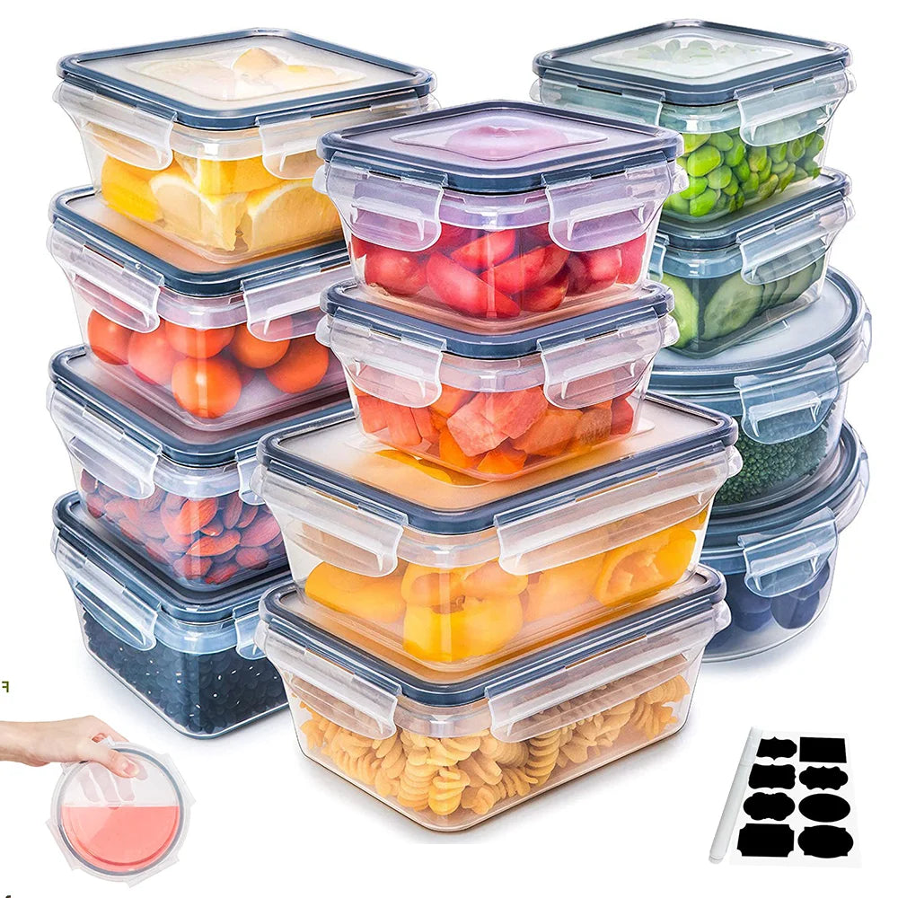 12-Piece Airtight Food Storage Box Set with Lids – Fridge & Meal Prep Organiser