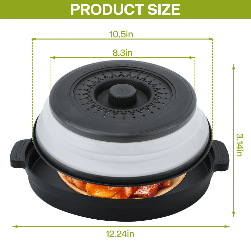 2-in-1 Foldable Microwave Splatter Cover & Anti-Scald Base Mat – BPA-Free, Heat Resistant to 240°C