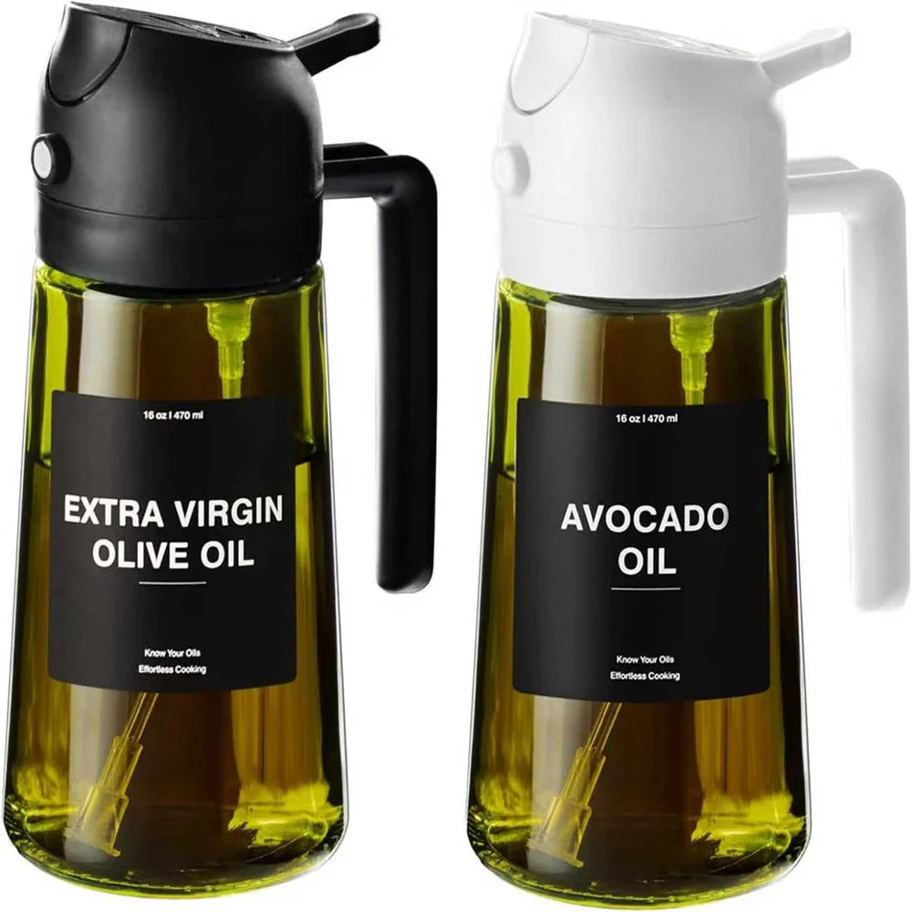 470ml 2-in-1 Glass Oil Sprayer & Dispenser – Dual Spray Modes