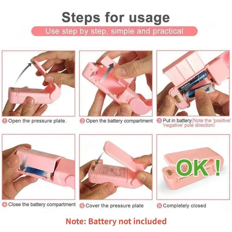 Mini Handheld Bag Sealer – Keep Food & Snacks Fresh Longer