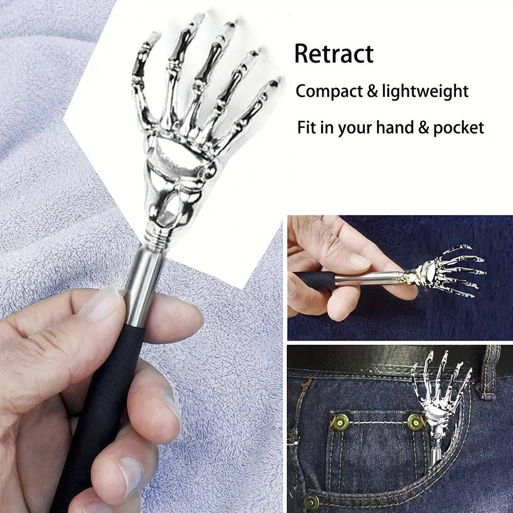 Telescoping Back Scratcher – Extendable Stainless Steel Scratcher & Massager for People & Pets