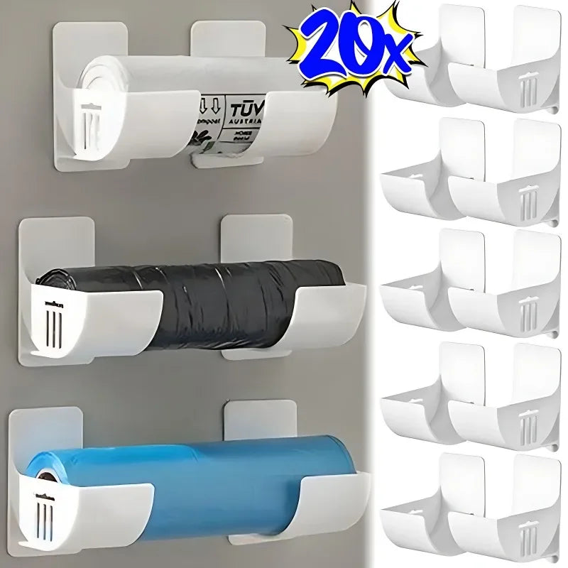 Wall Mounted Bin Bag & Cling Film Holder – Kitchen Organiser (2–20 Pack)