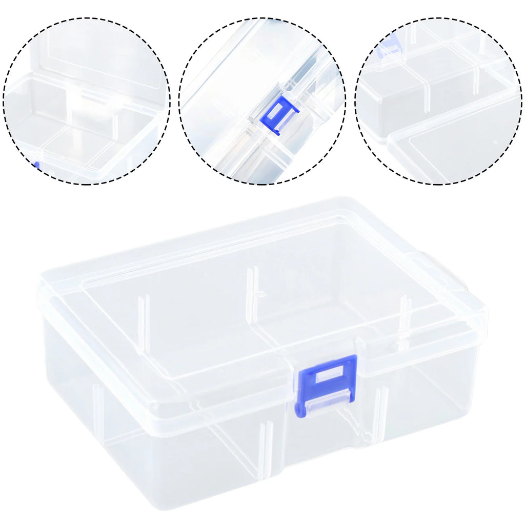 Clear Rectangular Plastic Storage Case with Lockable Lid – Dustproof & Waterproof