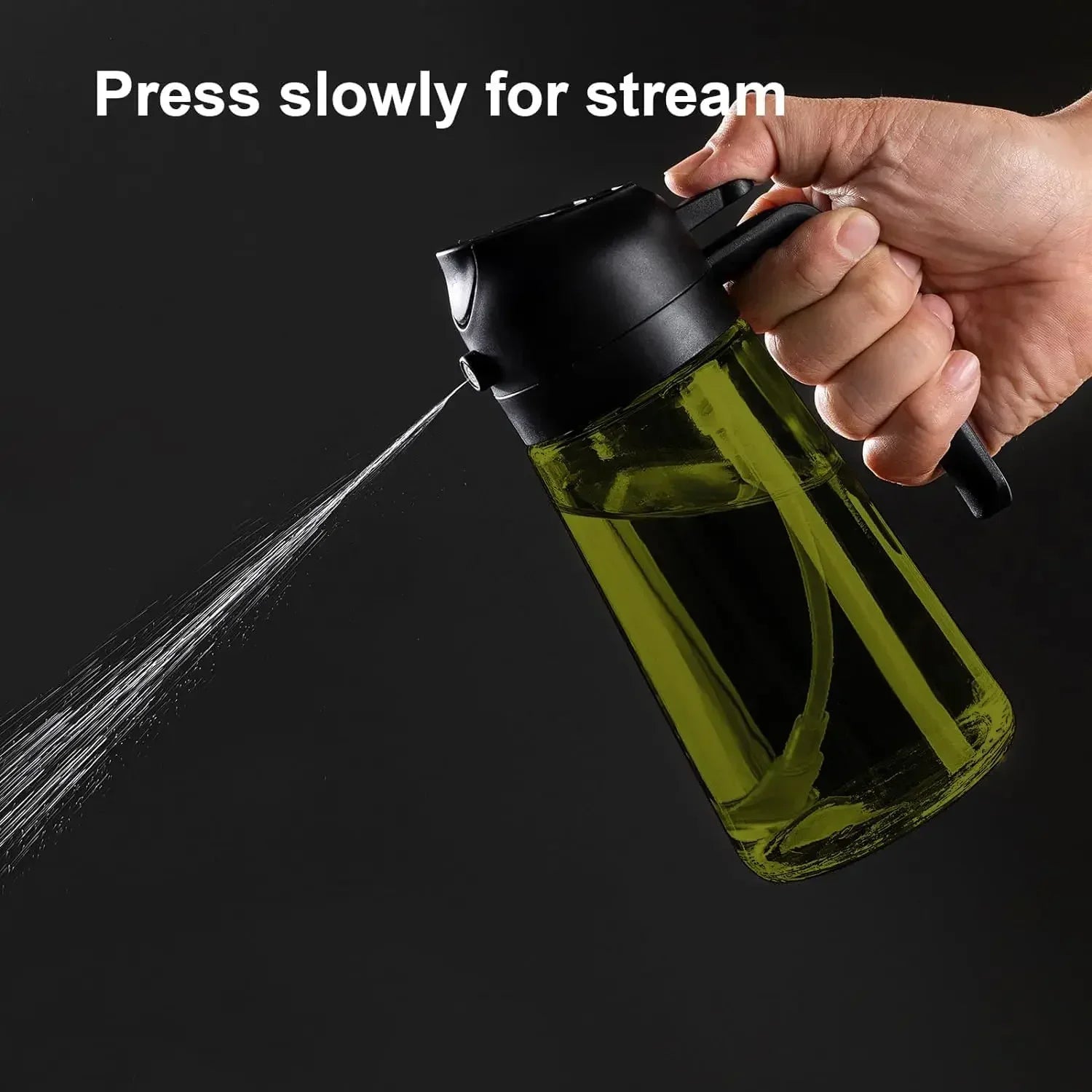 2-in-1 Dark Glass Oil Sprayer & Dispenser – 500ml Lightproof Bottle
