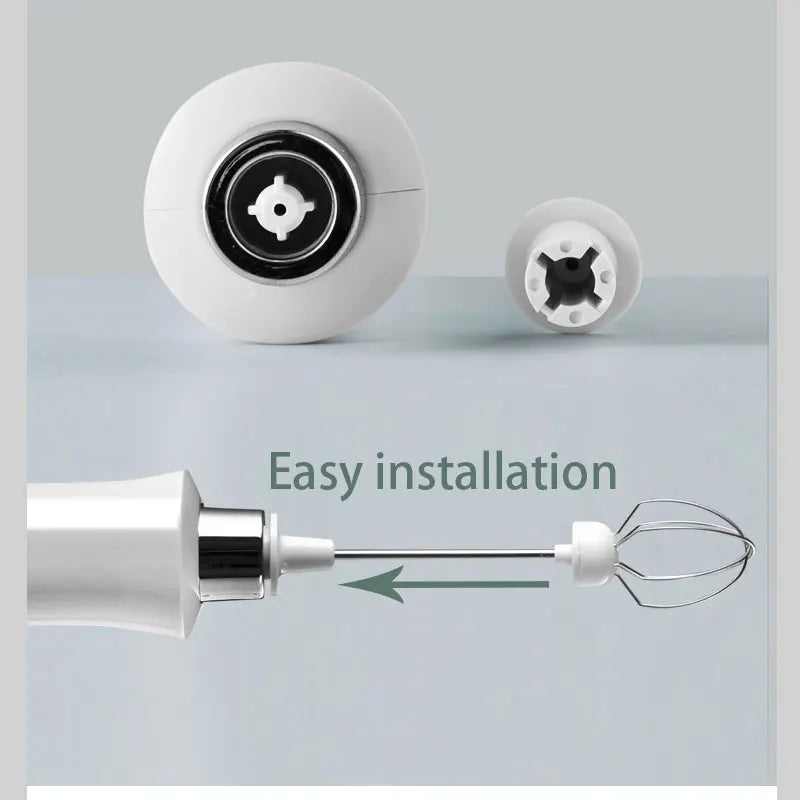 3-in-1 Rechargeable Handheld Milk Frother & Egg Whisk – 3 Speed Settings