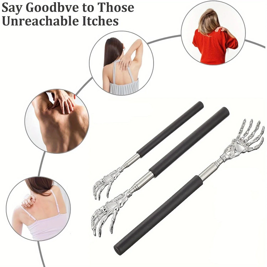 Telescoping Back Scratcher – Extendable Stainless Steel Scratcher & Massager for People & Pets