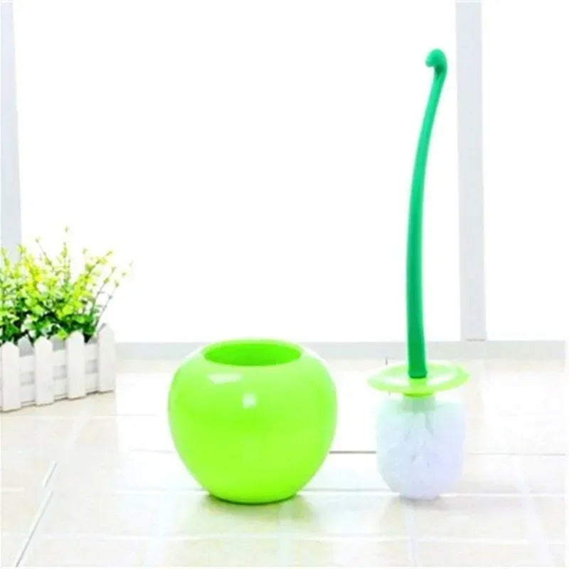 Cherry-Design Toilet Brush Set with Holder – Antibacterial, Anti-Odour