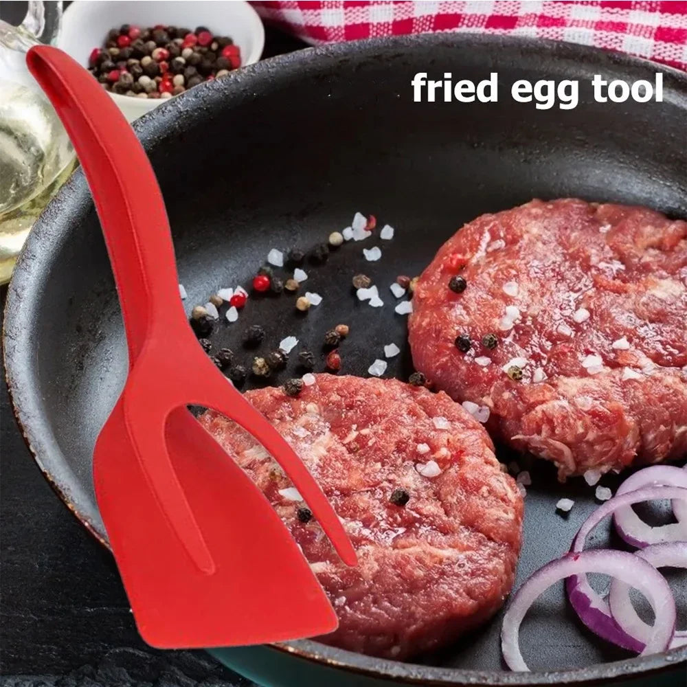 2-in-1 Flip Tongs & Spatula – Non-Stick Kitchen Turner for Eggs, Steak & Pancakes