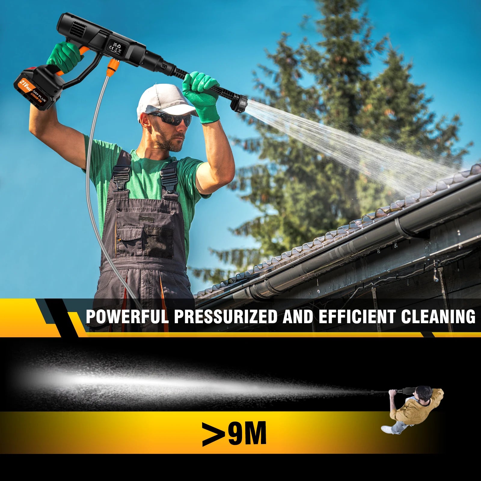 Cordless Pressure Washer – 6-in-1 Nozzle, Brushless Motor & 4.0Ah Battery