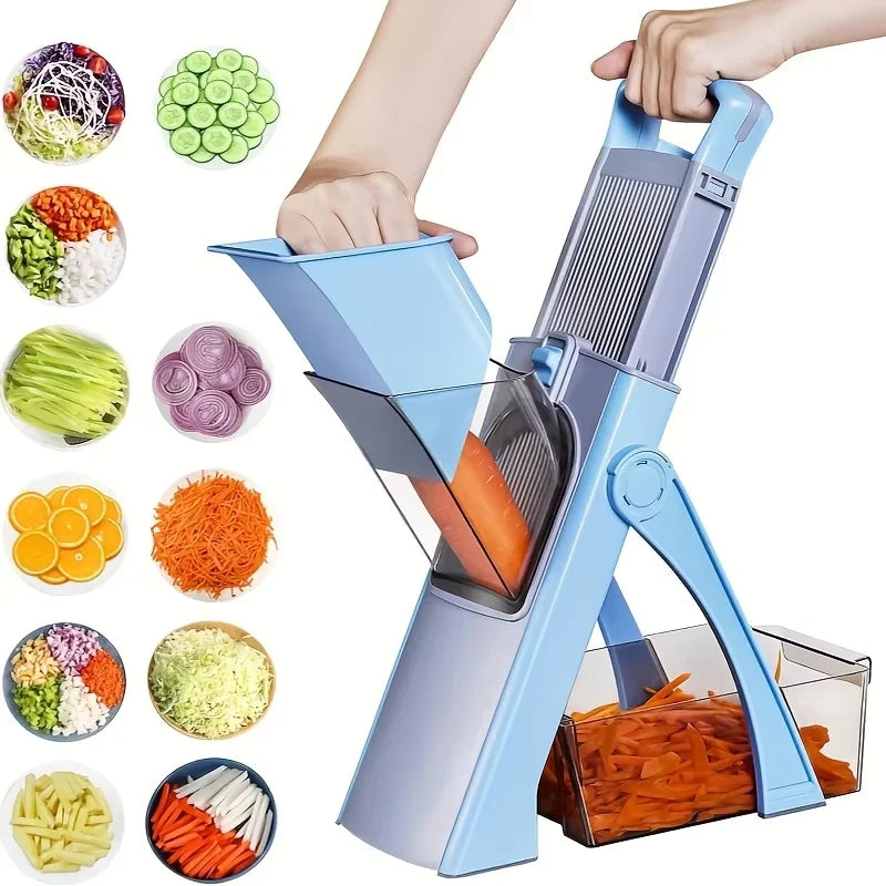 4-in-1 Adjustable Vegetable Slicer – Safe Mandoline with Julienne, Dicer & Slice Modes