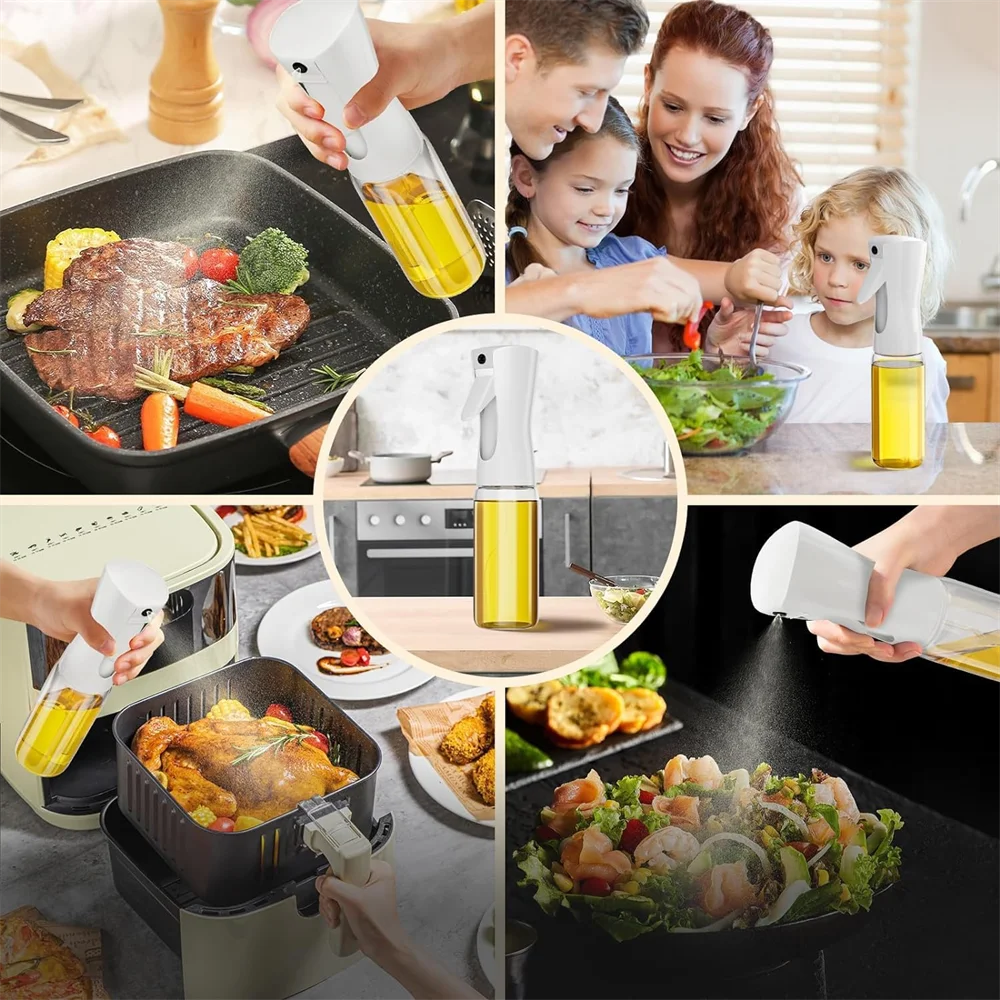 Oil Spray Bottle for Cooking – Reusable Mist Sprayer for Olive Oil & Vinegar (200ml, 300ml, 500ml)