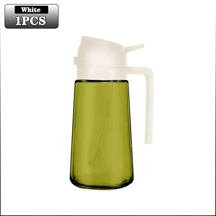 2-in-1 Dark Glass Oil Sprayer & Dispenser – 500ml Lightproof Bottle