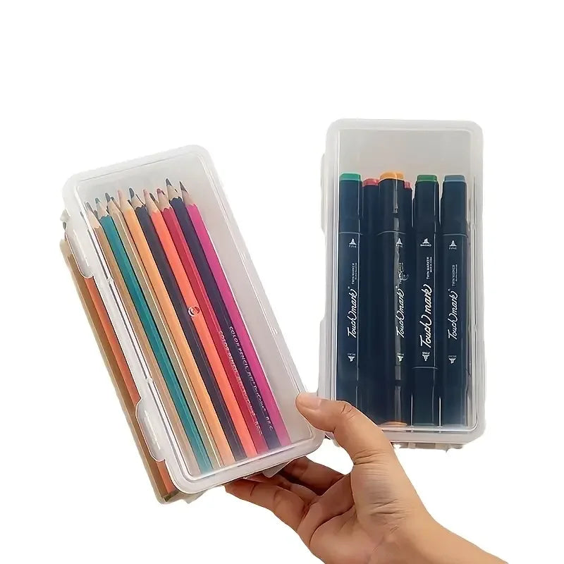 4-Pack Clear PP Storage Boxes with Lids – Office & Craft Organiser