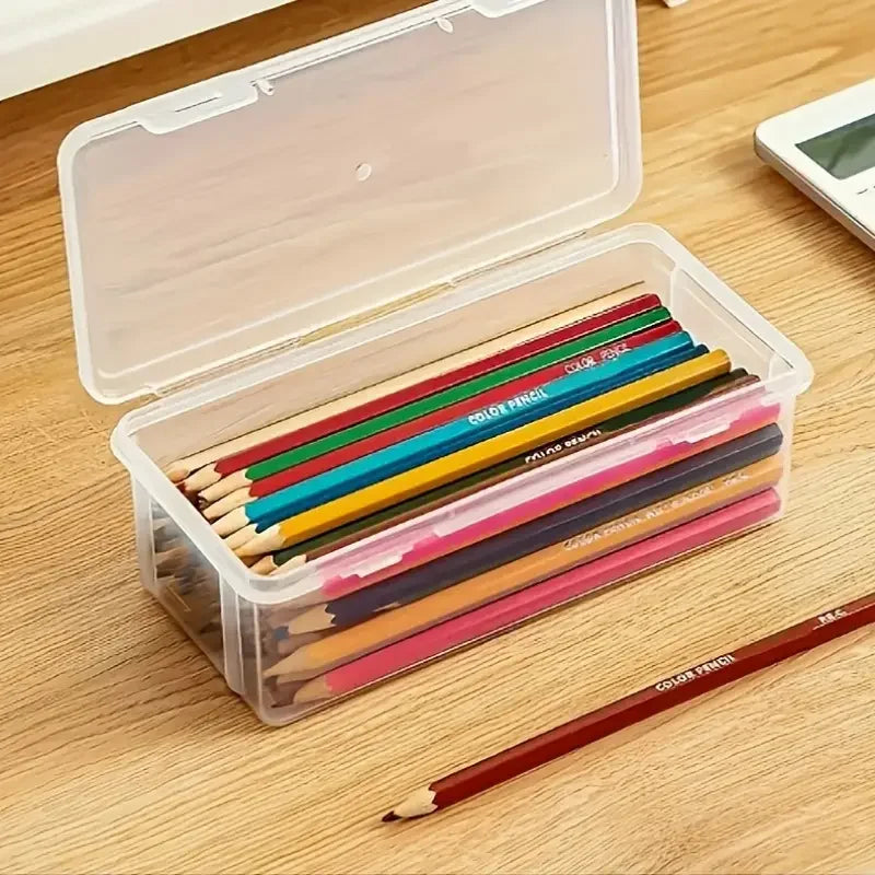 4-Pack Clear PP Storage Boxes with Lids – Office & Craft Organiser