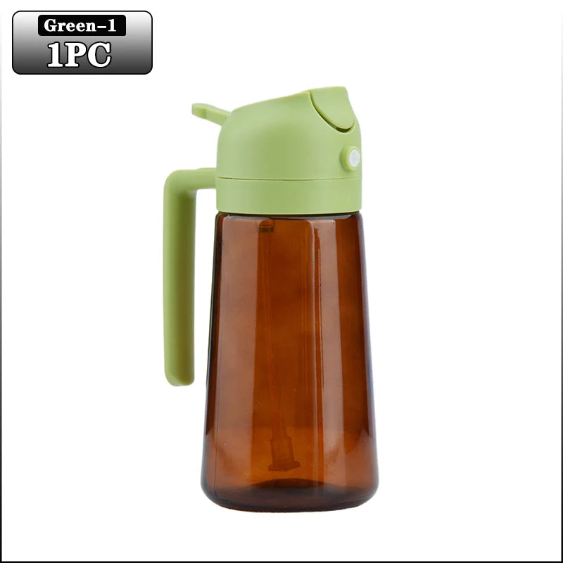 2-in-1 Dark Glass Oil Sprayer & Dispenser – 500ml Lightproof Bottle