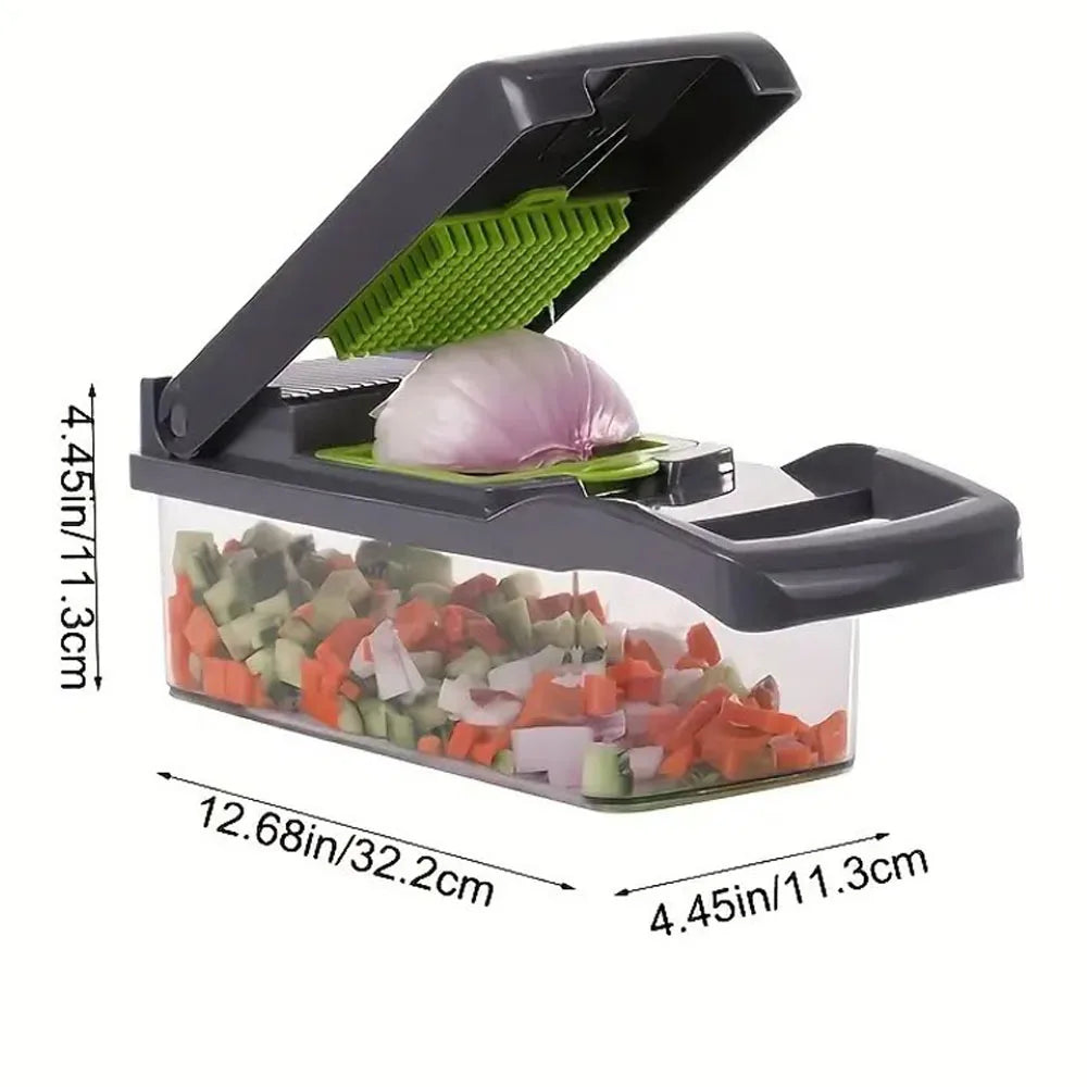 Vegetable Chopper & Mandoline Slicer with Container – Cheese Grater & Food Cutter