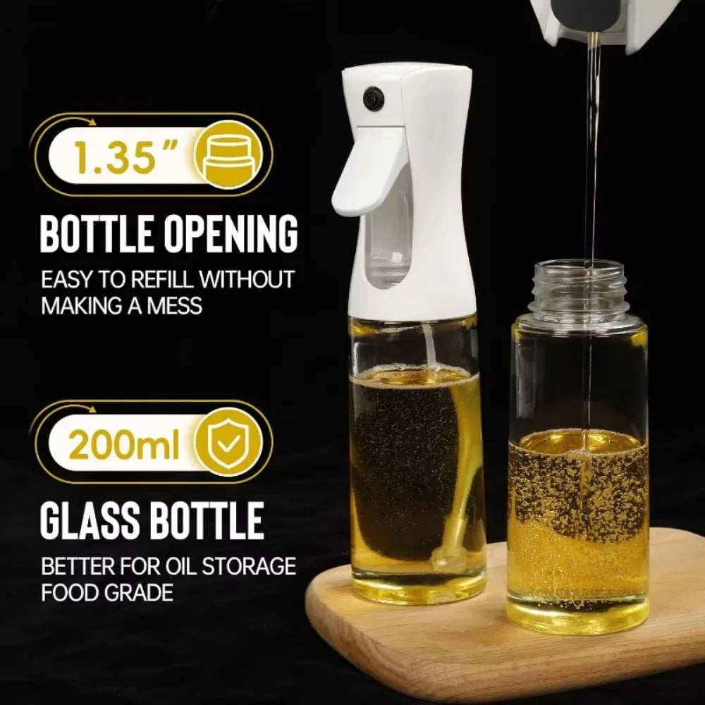 Oil Spray Bottle for Cooking – Reusable Mist Sprayer for Olive Oil & Vinegar (200ml, 300ml, 500ml)