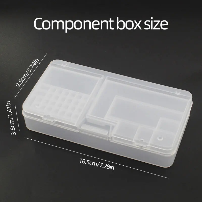 Transparent Plastic Parts & Screw Storage Box with Grid Dividers