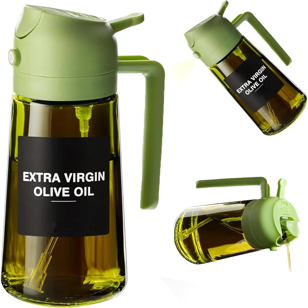 470ml 2-in-1 Glass Oil Sprayer & Dispenser – Dual Spray Modes