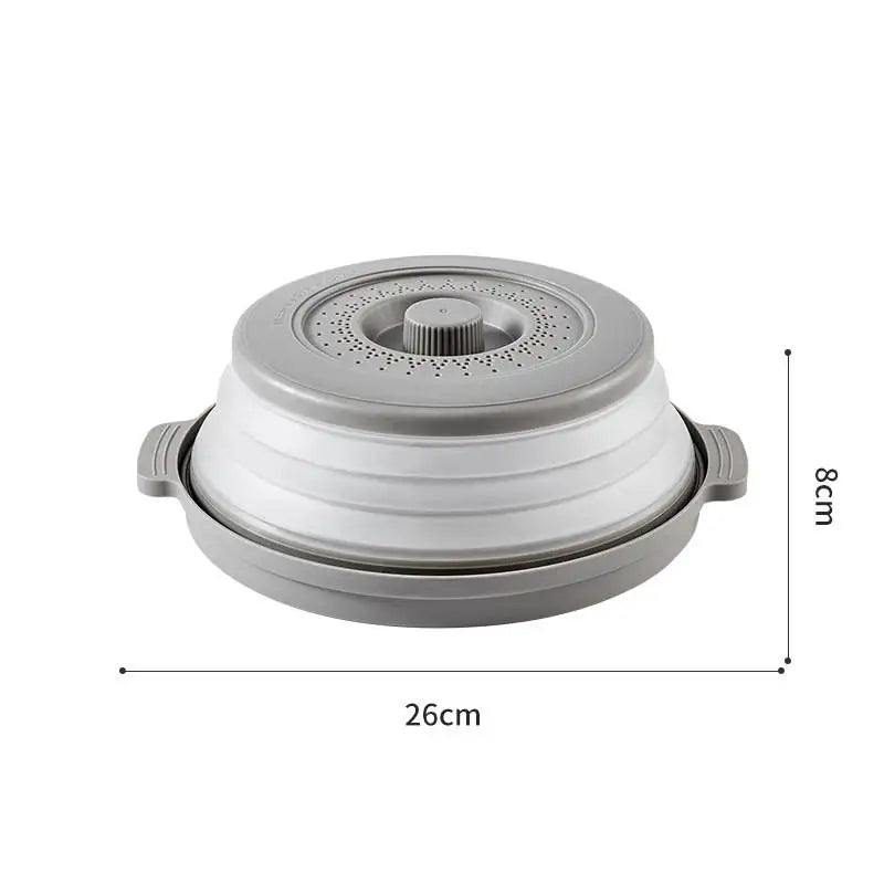 2-in-1 Foldable Microwave Splatter Cover & Anti-Scald Base Mat – BPA-Free, Heat Resistant to 240°C