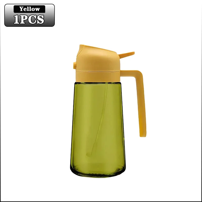 2-in-1 Dark Glass Oil Sprayer & Dispenser – 500ml Lightproof Bottle