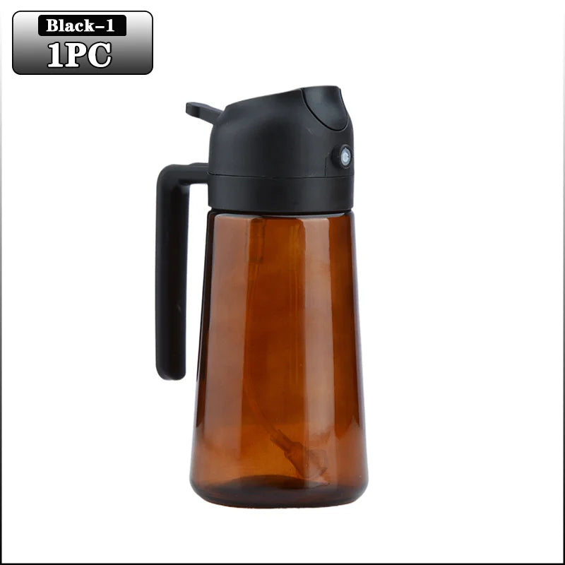2-in-1 Dark Glass Oil Sprayer & Dispenser – 500ml Lightproof Bottle